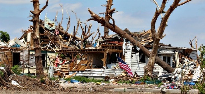 Home destroyed by tornado Home destroyed by tornado