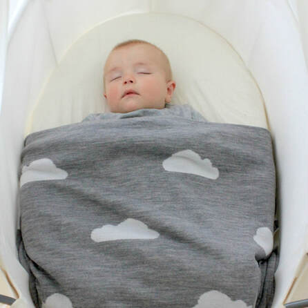 an image of baby sleeping in a cradle blanket