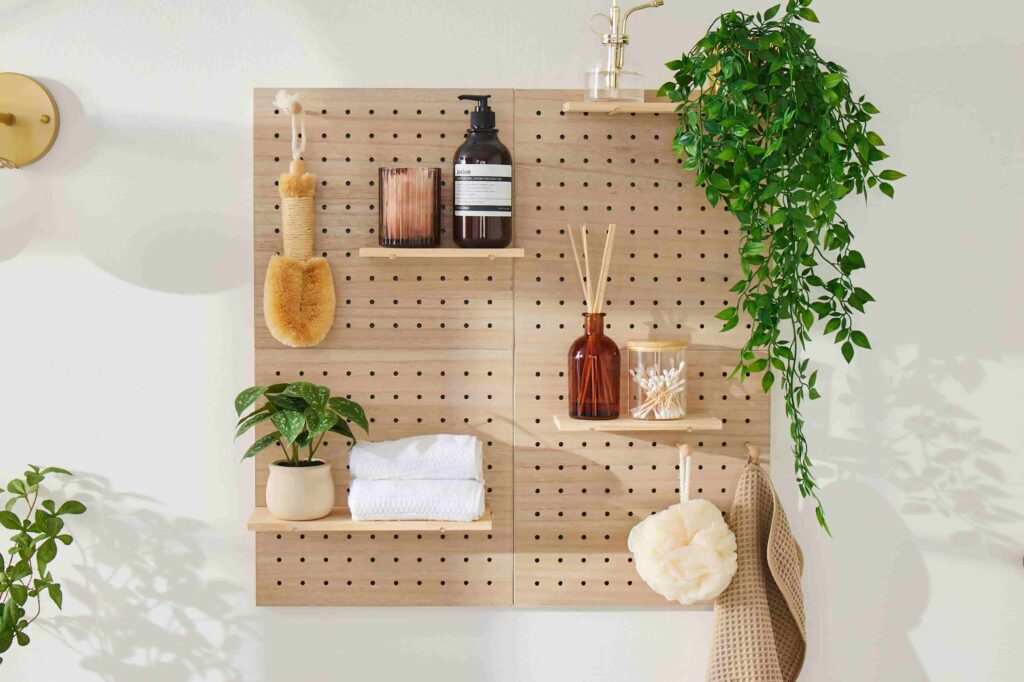 a pegboard on a wall
