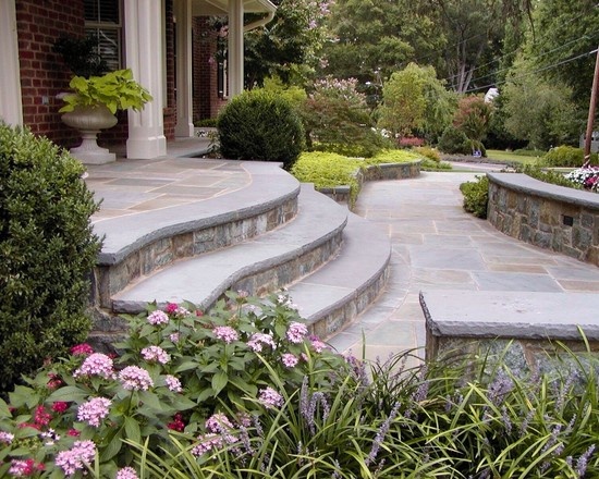 curved backdoor steps