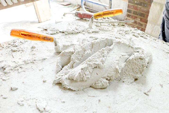 an image of a white mortar mixed with water