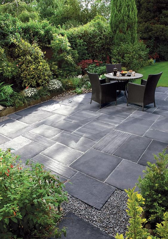 square paver patio