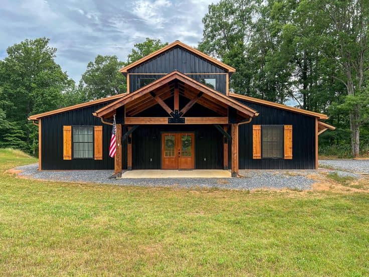 Black Wood Barndominium