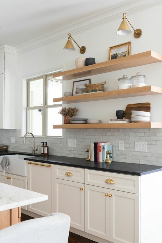 using floating shelves