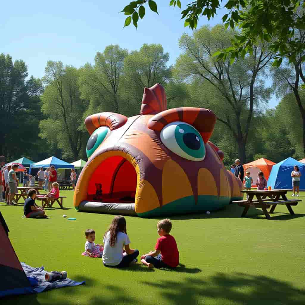 colorful 3D dinosaur eye tent