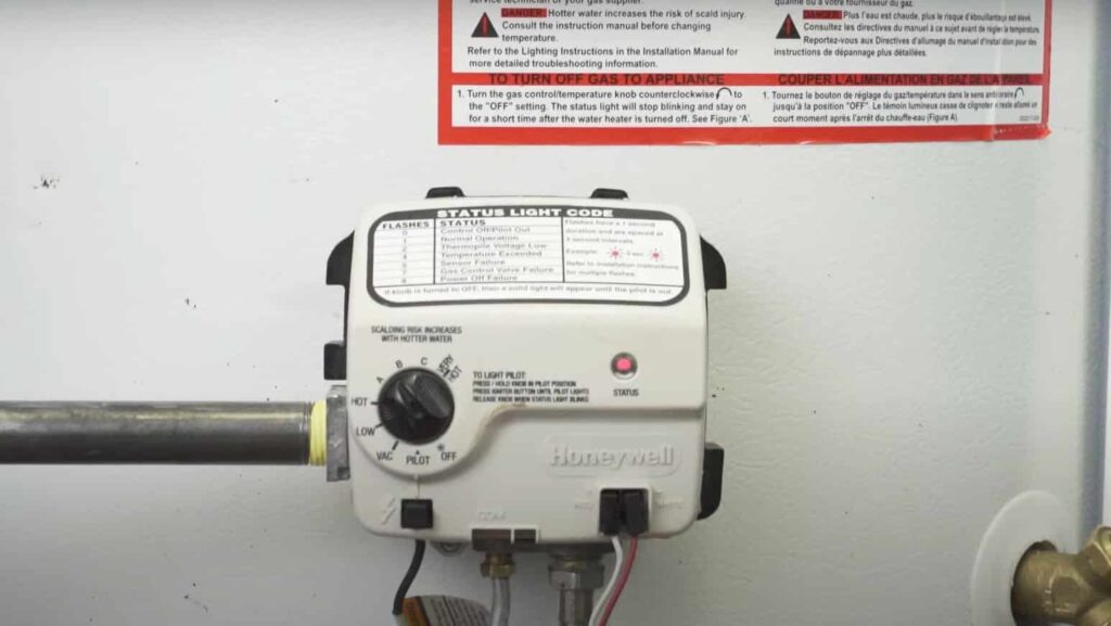 red light blinking on a thermopile device indiacating a "thermopile voltage is low"