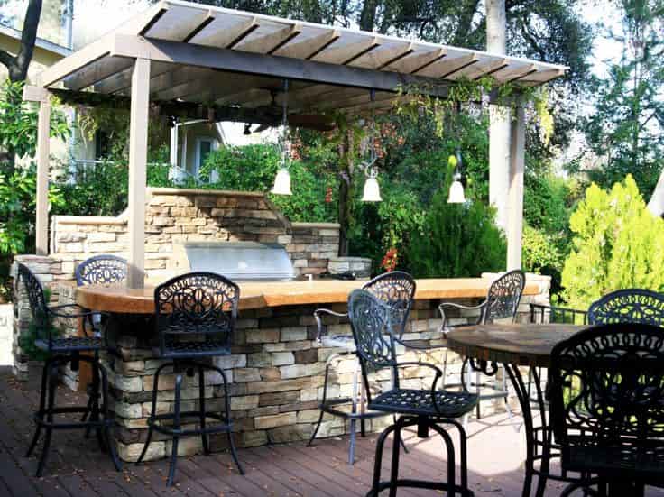 an image of a big outdoor garden kitchen inspired from fairytale english cottage garden ideas