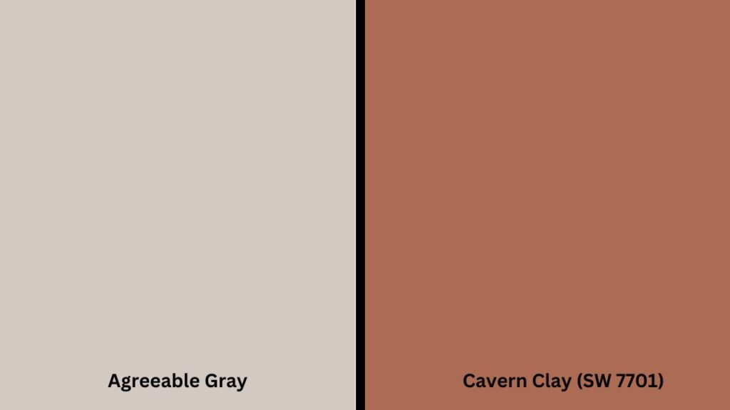 Cavern Clay (SW 7701) and agreeable gray