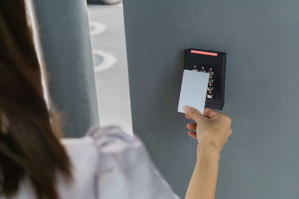 A security card lock for the entry door 