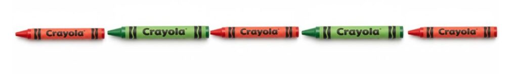5 standard crayons