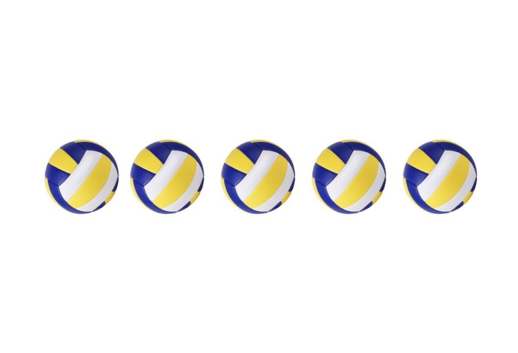 Five Volleyballs