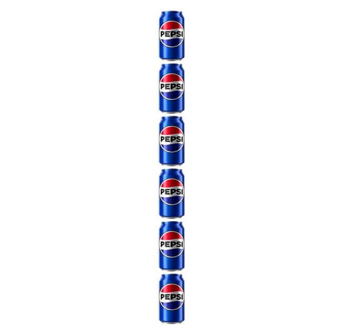 Six Beverage Stacked Cans