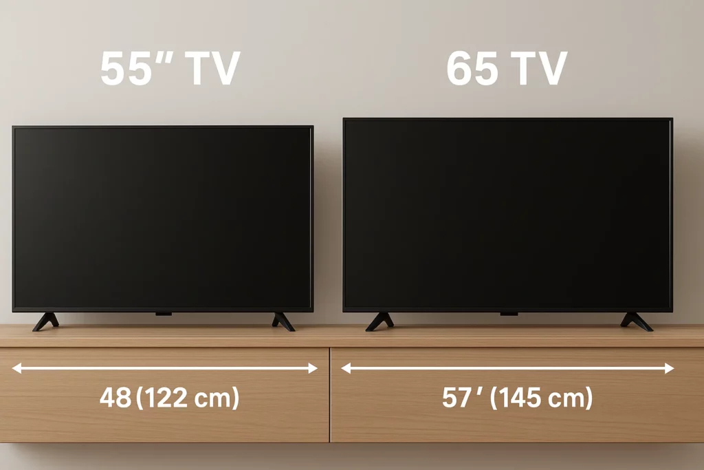 55 Inch Tv Compared to Other Common Tv Sizes
