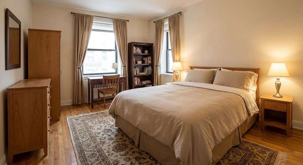 a functional bedroom