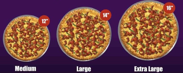 pizza sizes