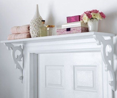 a shelf above the door
