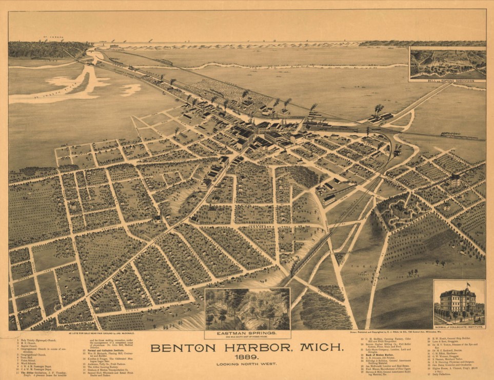 A Historical Map Of Benton Harbor, Michigan