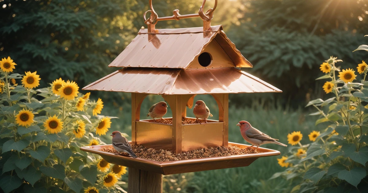 bird feeder copper roof