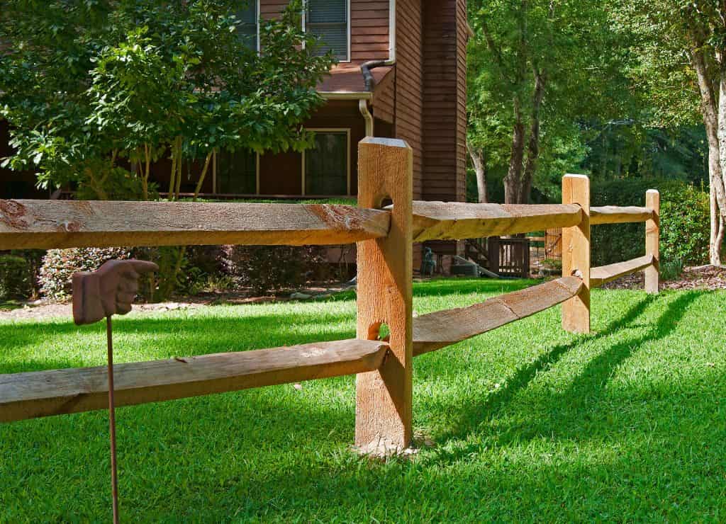 wooden split rail fence