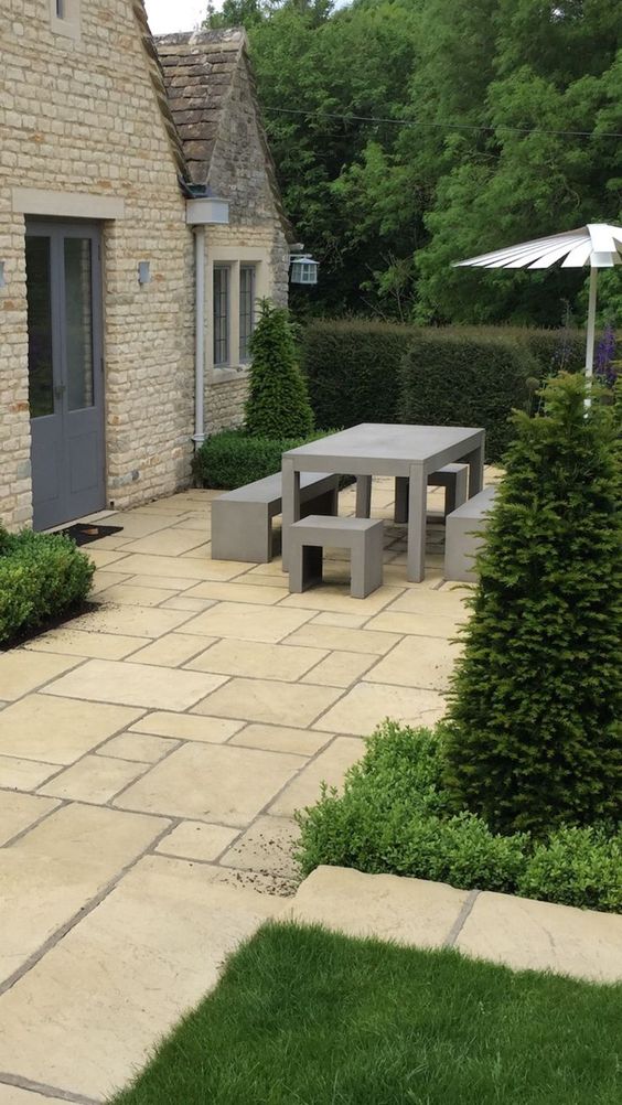 french style paver patio