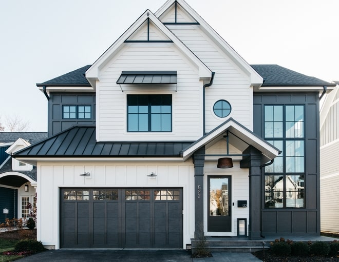 white farmhouse black accents