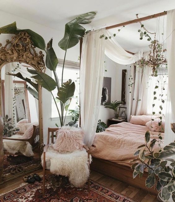 a mirror placed near gypsy bedroom