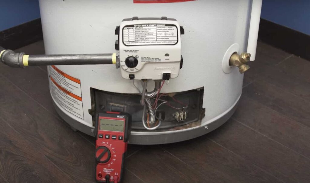step 1 of the voltage testing, a thermocouple, voltmeter set to volt dc