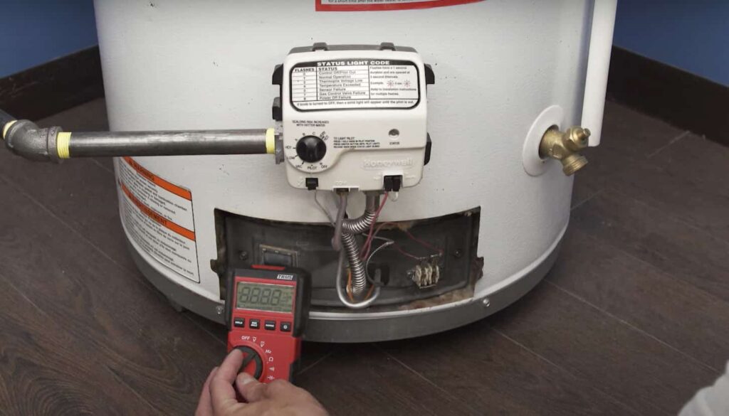 an image of a low voltage thermopile in a hot water system