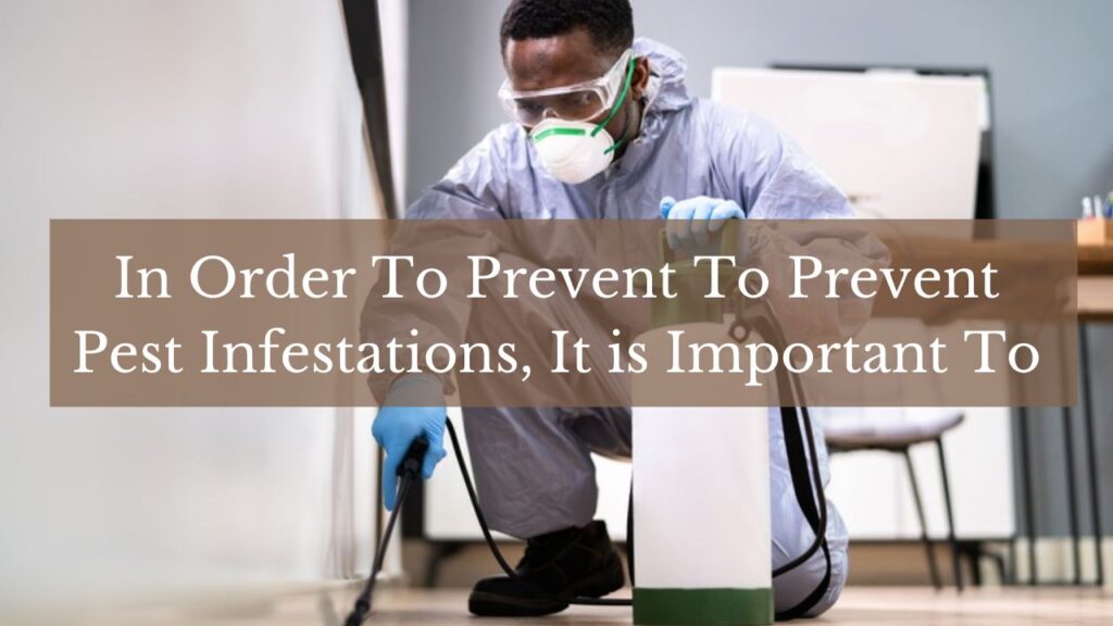 an image of a pest exterminator with the text "In order to prevent to prevent pest infestations, it is important to"