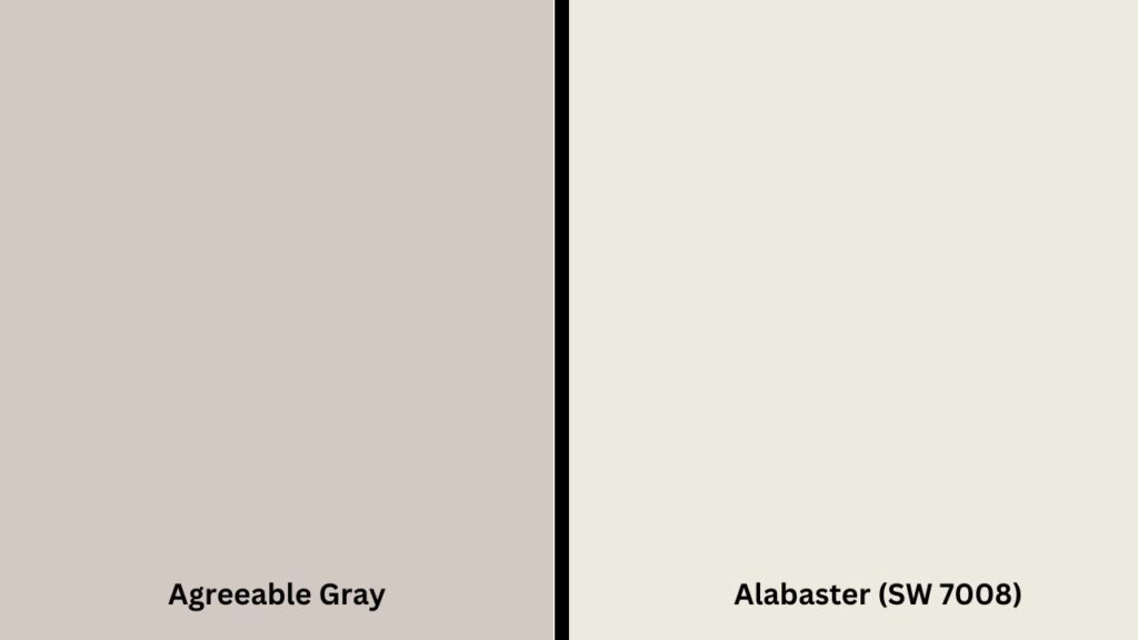 Alabaster (SW 7008) and agreeable gray