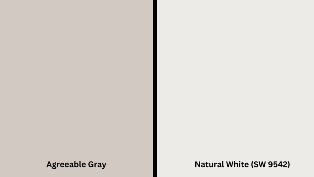 Natural White (SW 9542) and agreeable gray