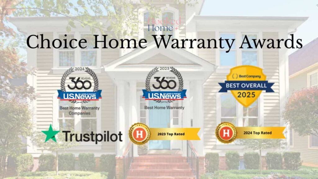 image showing various choice home warranty awards earned over the year