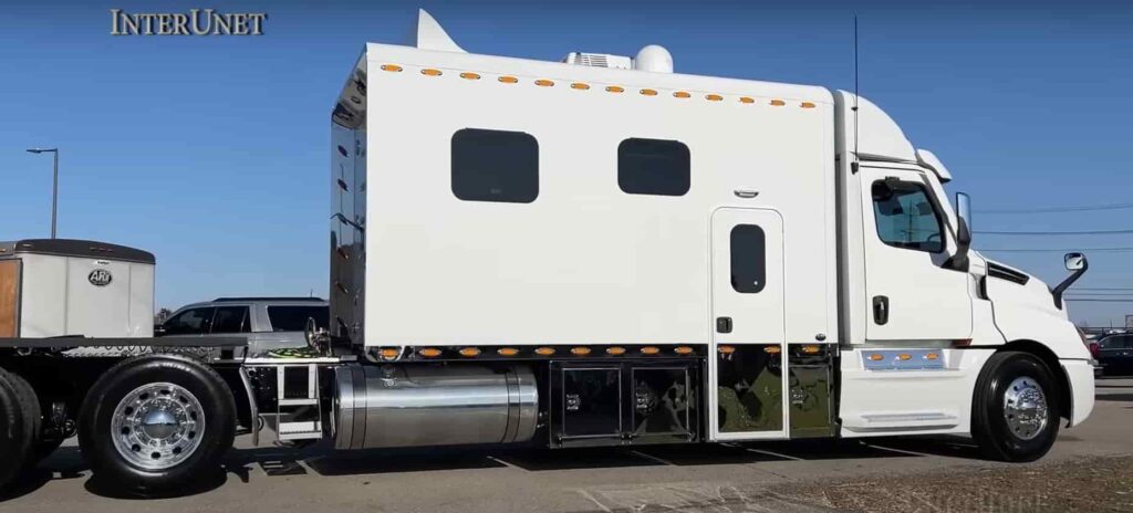 outside image of 2 bedroom super sleeper truck in white color