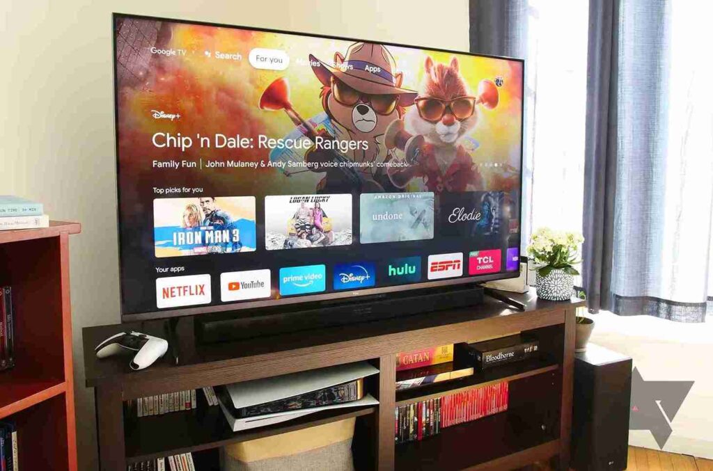 TCL 5o inch tv on shelf
