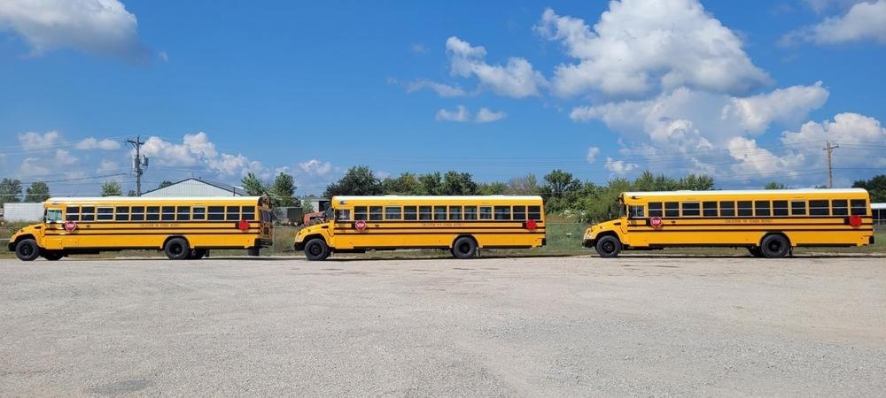 Three School Buses