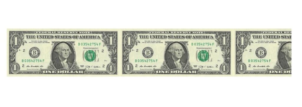 Two and a Half U.S. Dollar Bills