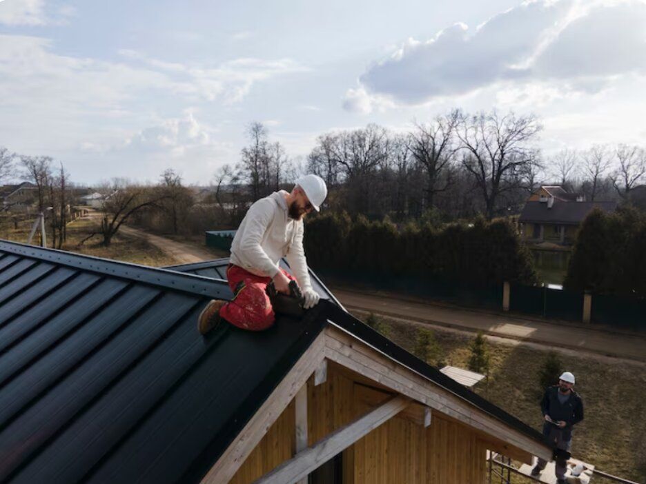 A man Repairing Roof